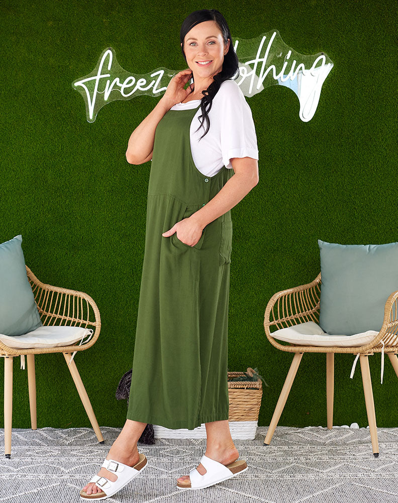 Apron Dress - Olive
