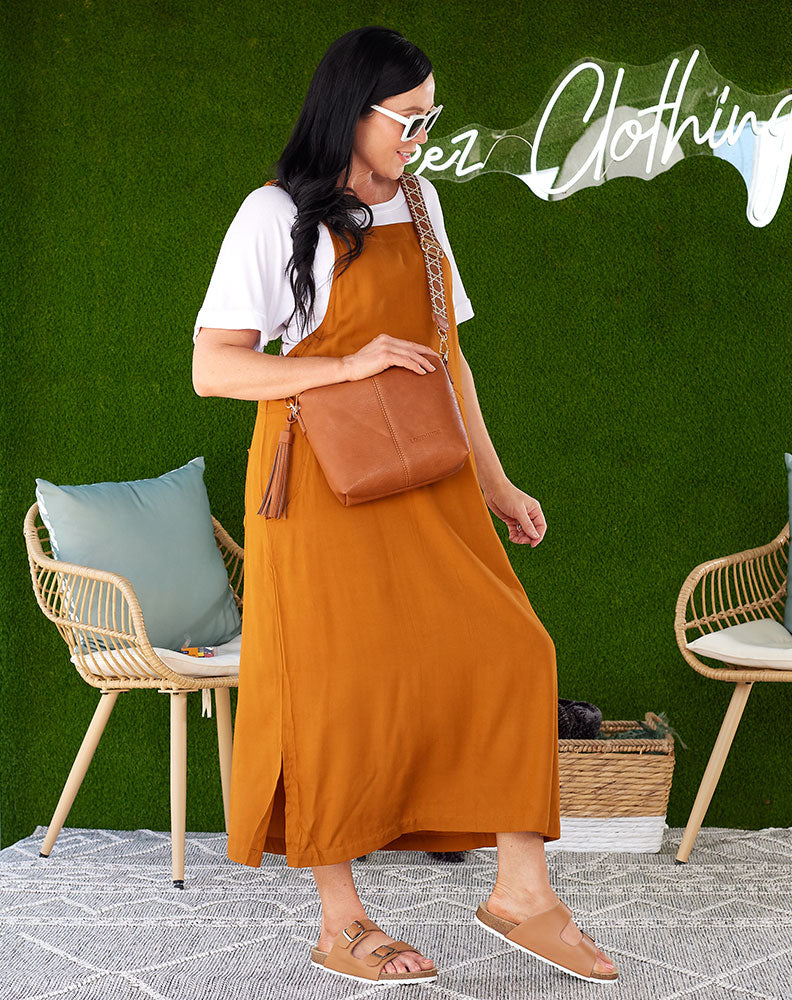 Apron Dress -Tan