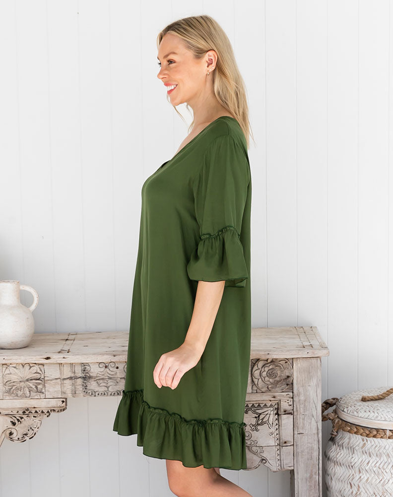 Shift Dress -Olive
