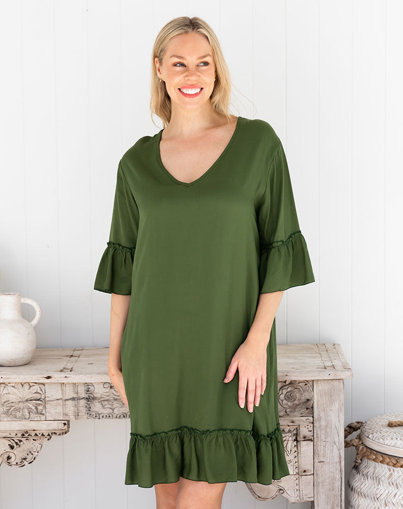 Shift Dress -Olive