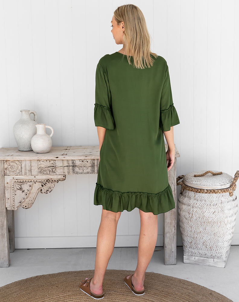 Shift Dress -Olive