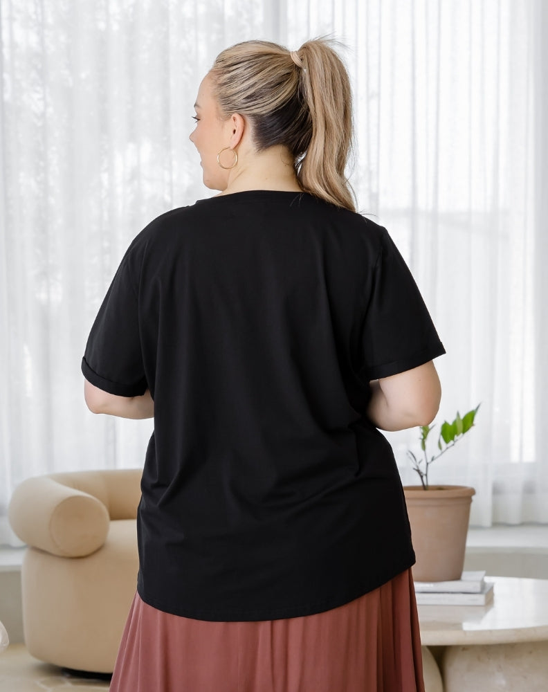 Leopard Star Cuff Tee