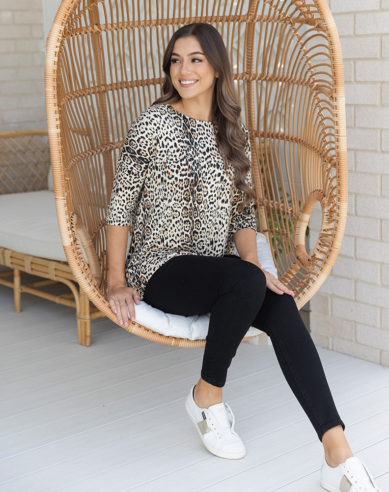 Animal Spring Tee - Tan Animal