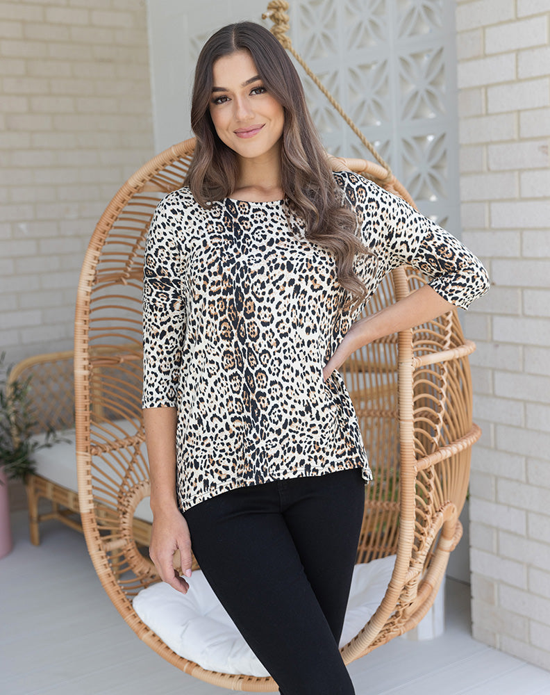 Animal Spring Tee - Tan Animal