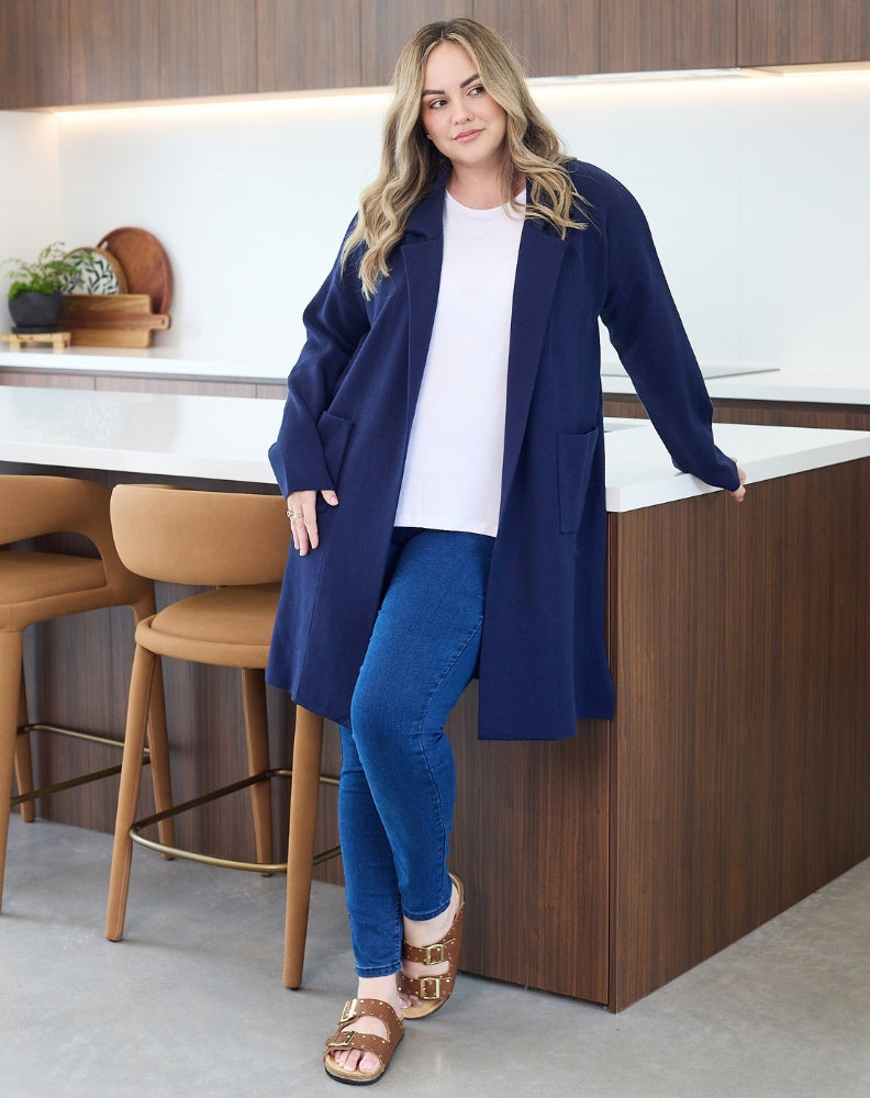 Chloe Knit Coatigan - Navy