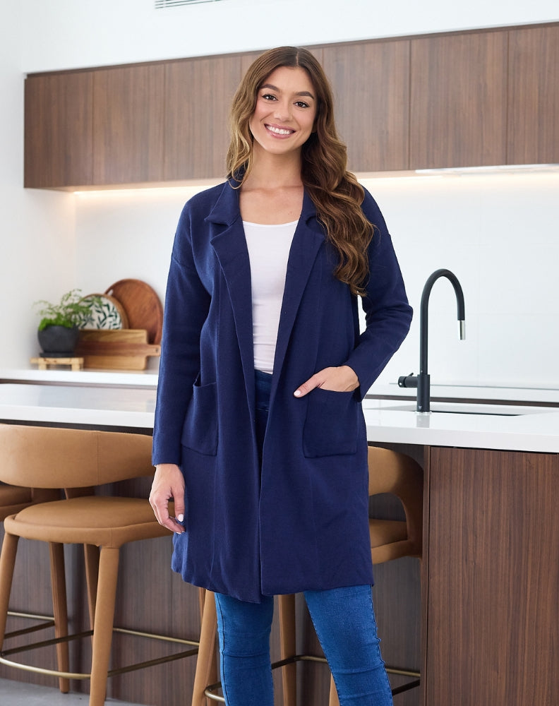 Chloe Knit Coatigan - Navy