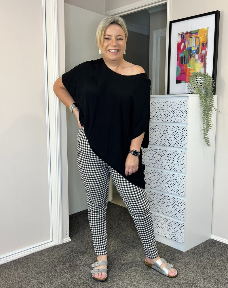 Gingham Leggings 2.0 Full Length Black & White