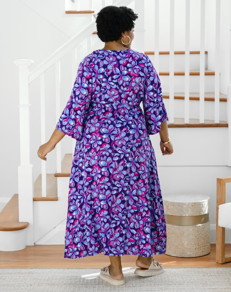 Zoe Dress With Pockets - Violet Blossom