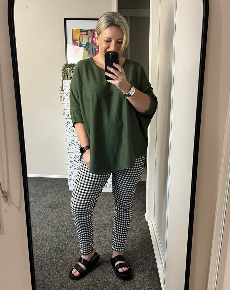Gingham Leggings 2.0 Full Length Black & White