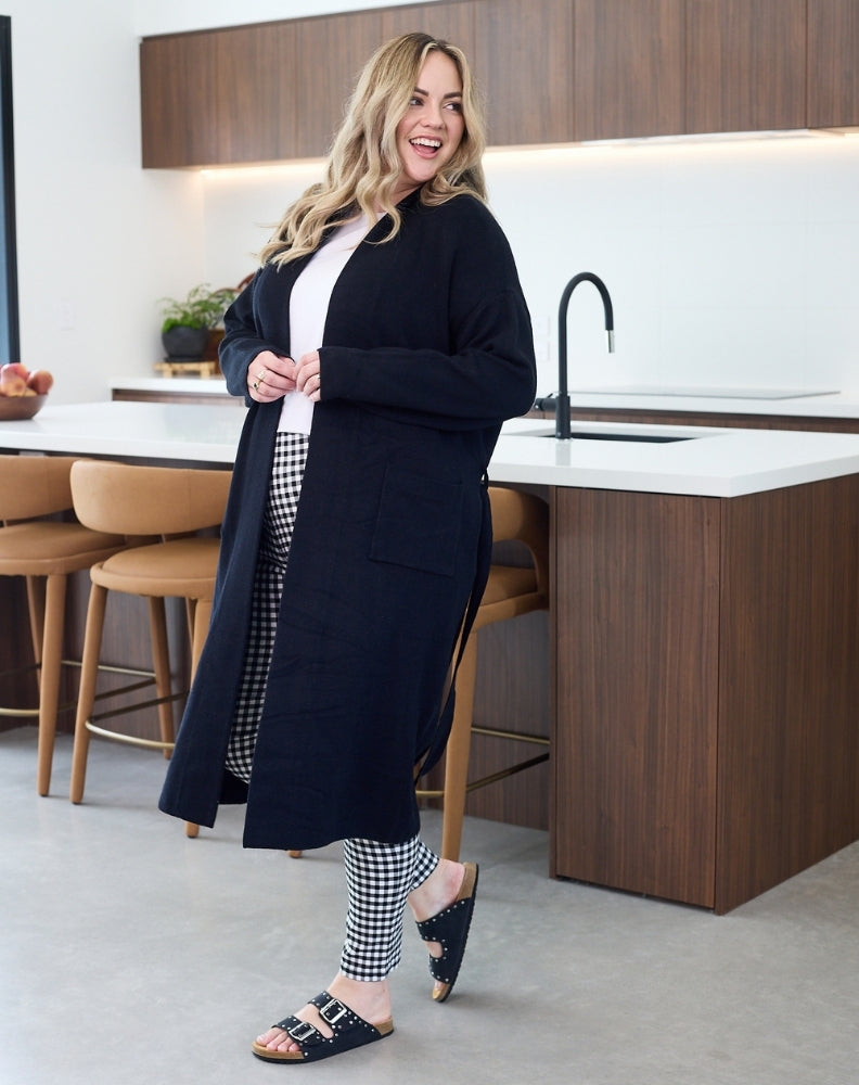 Cassie Coatigan With Belt - Black