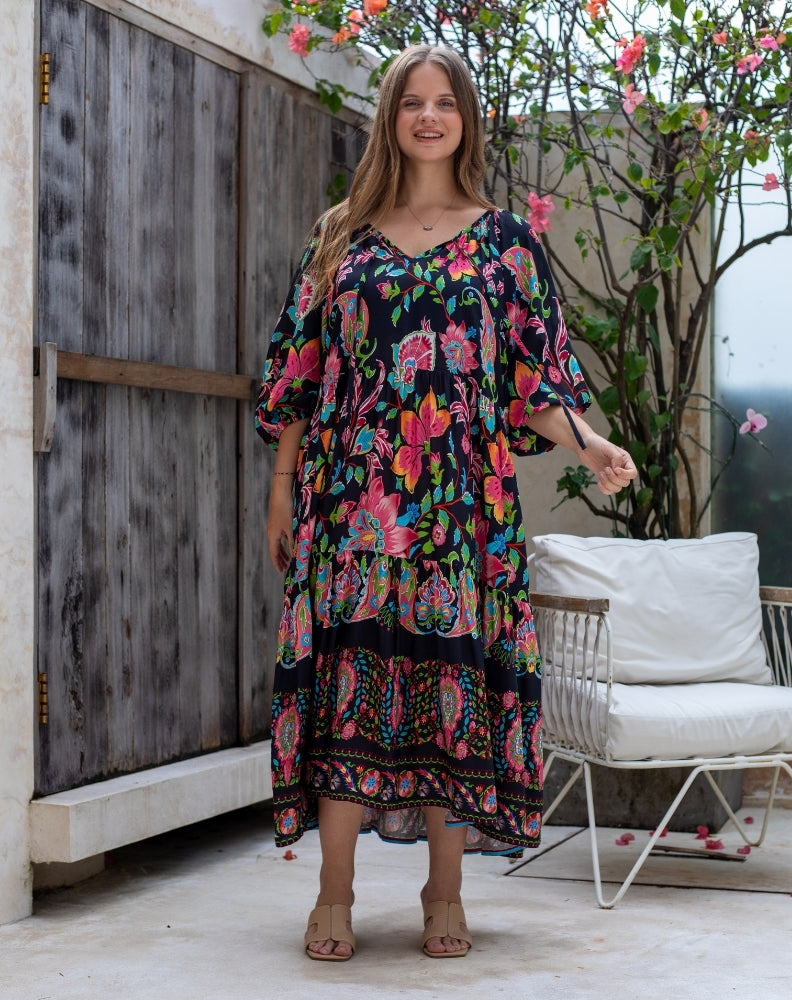 Jacinta Dress - Black Floral