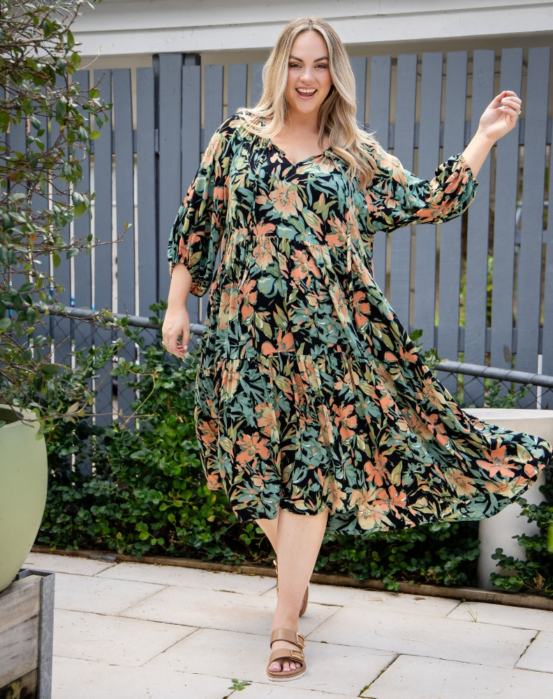 Jacinta Dress - Botanic Green