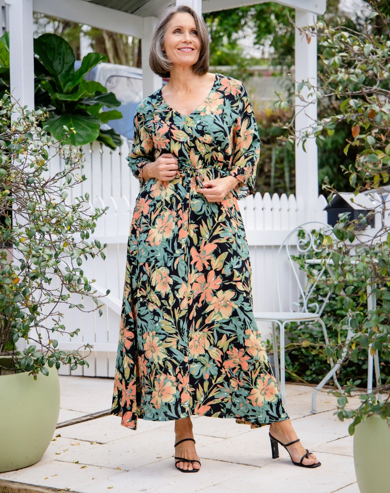 Zoe Dress - Botanic Green