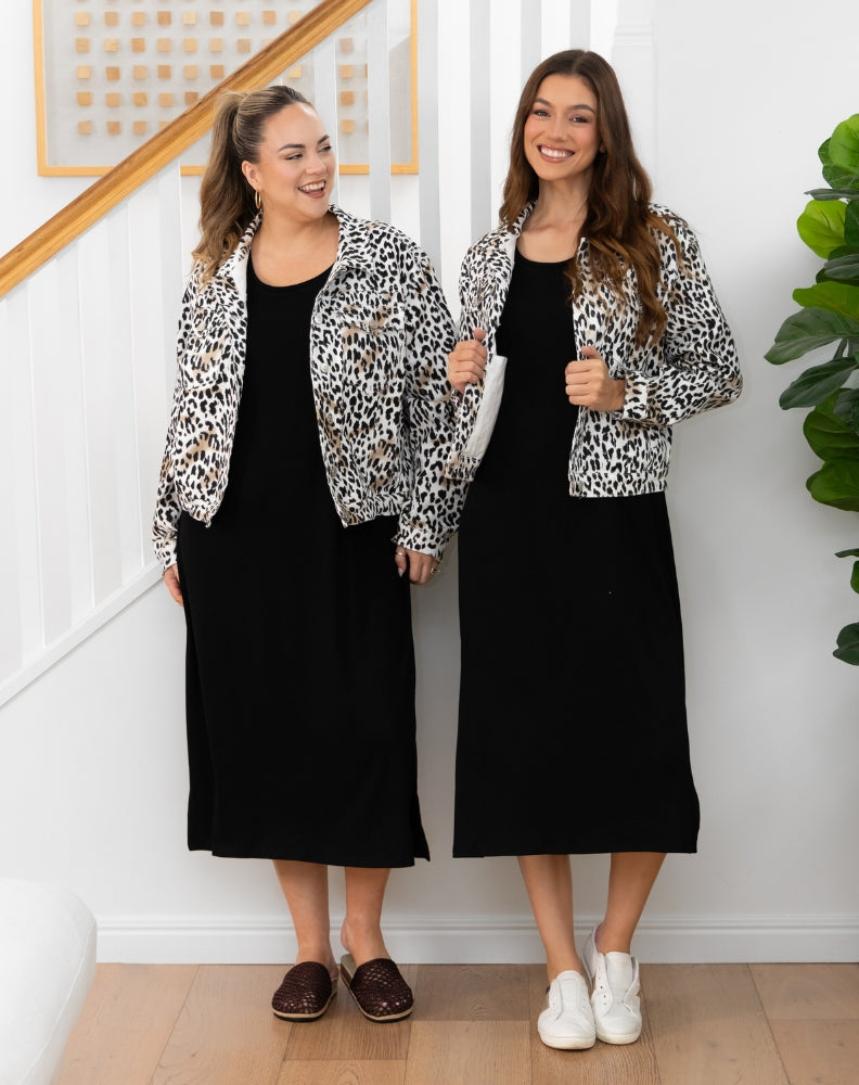 Frankie Jacket With Pockets - White Leopard