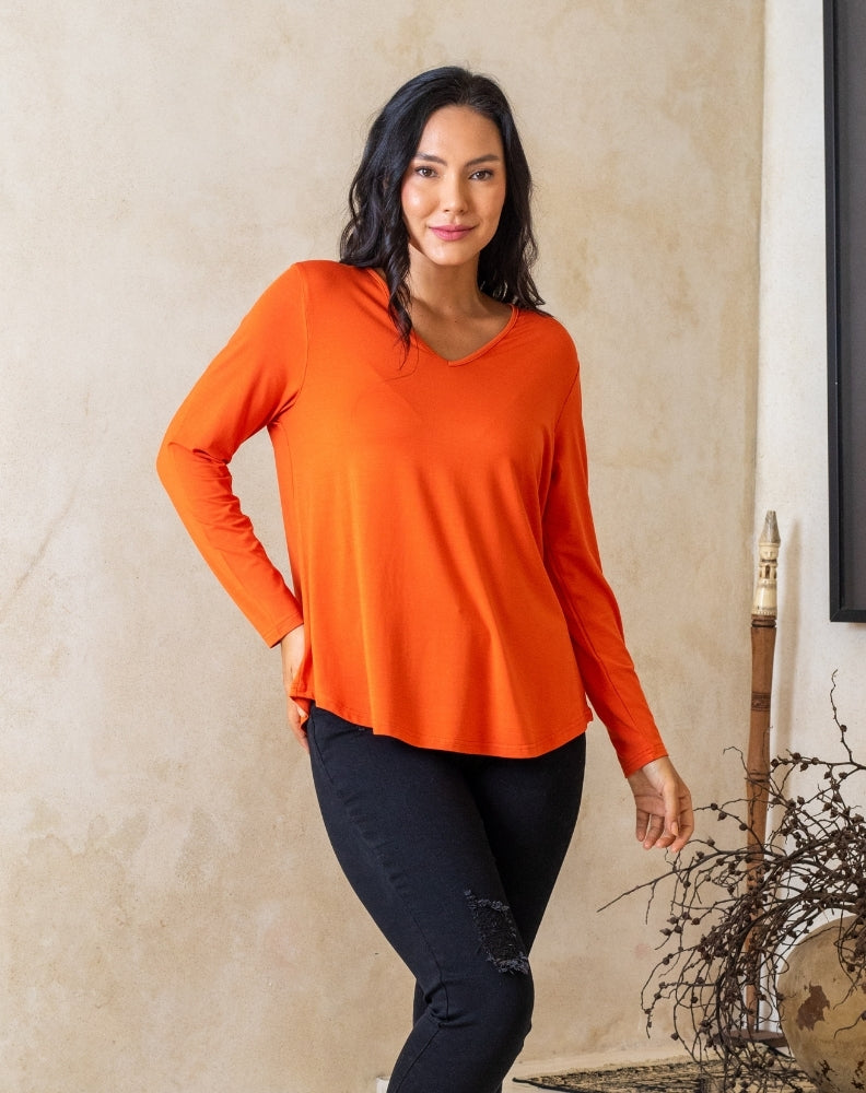 Laney V Neck Tee - Citrus