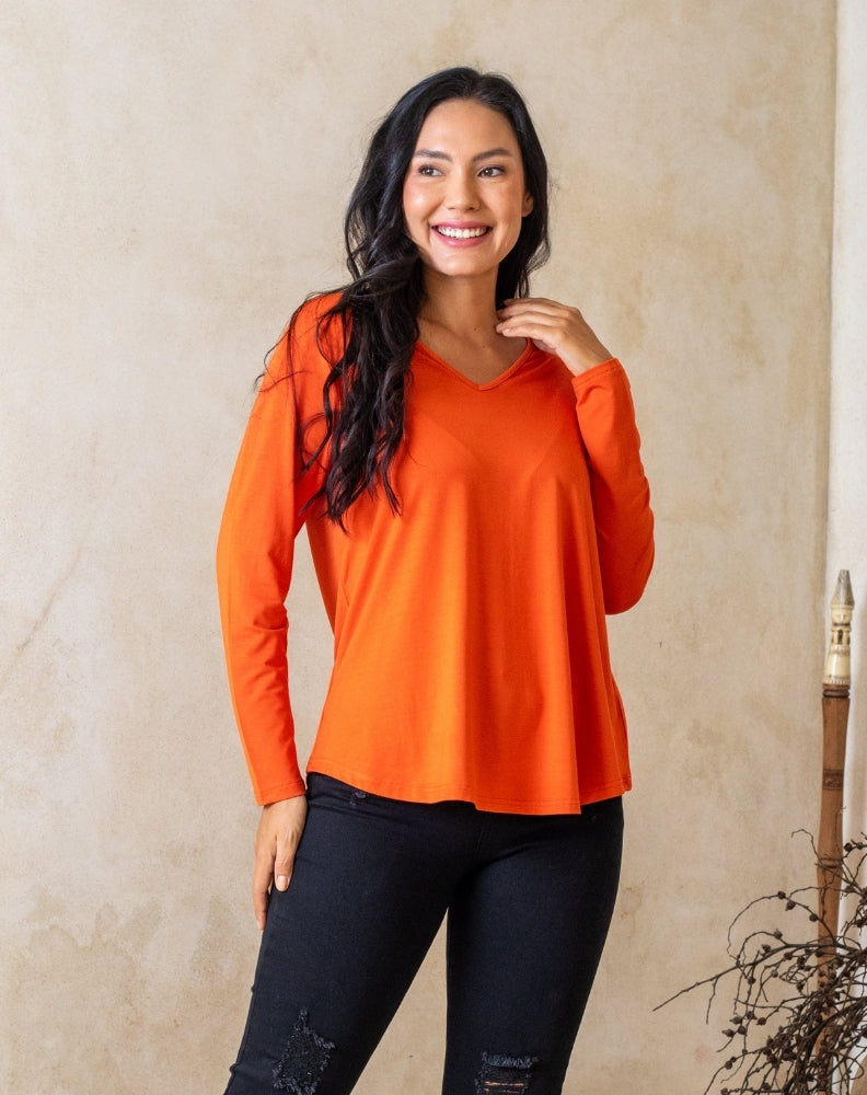 Laney V Neck Tee - Citrus