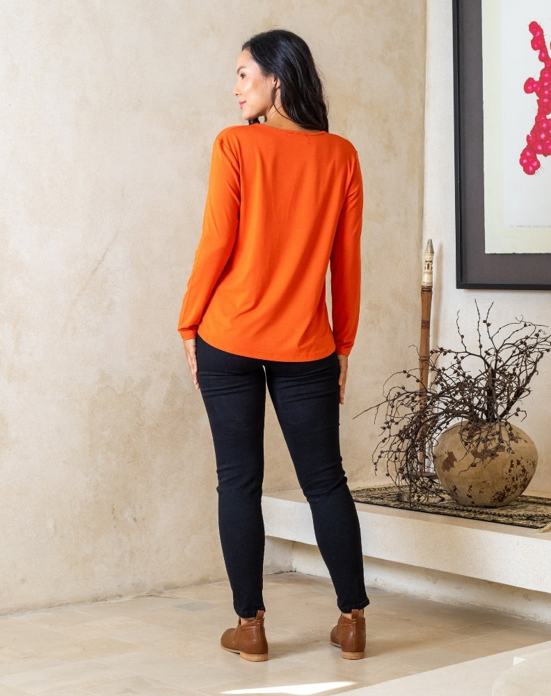 Laney V Neck Tee - Citrus