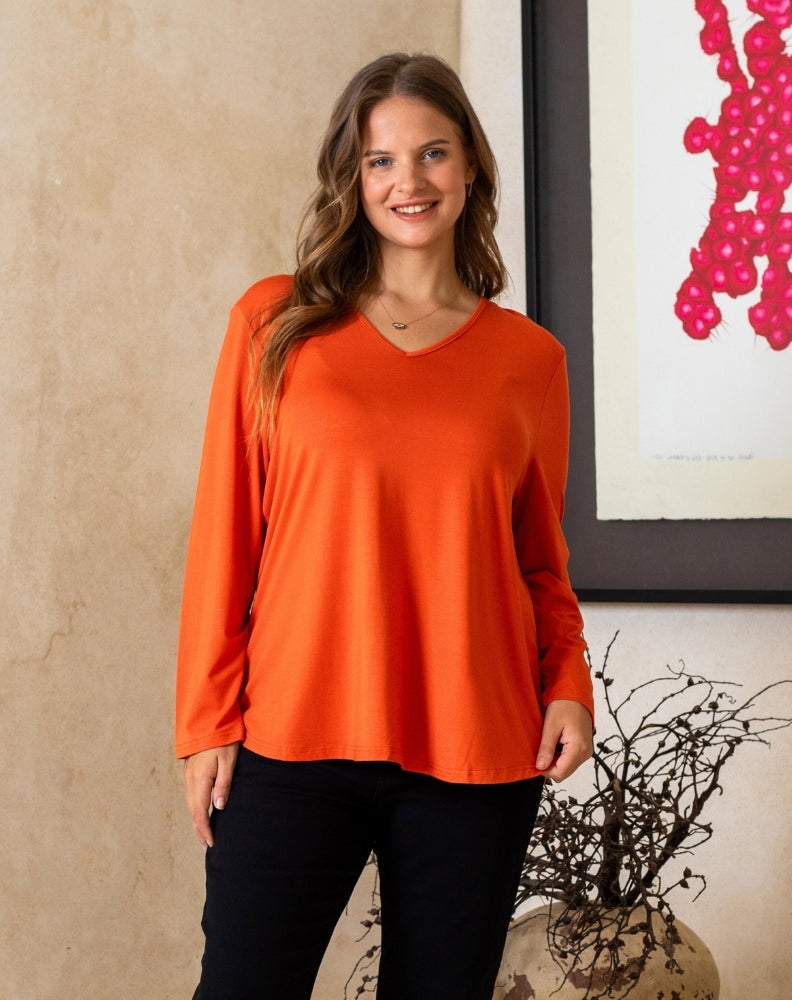 Laney V Neck Tee - Citrus