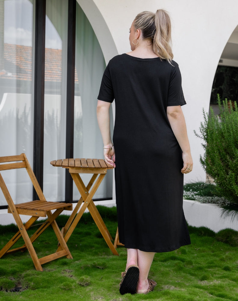 Harper Slip Dress - Black