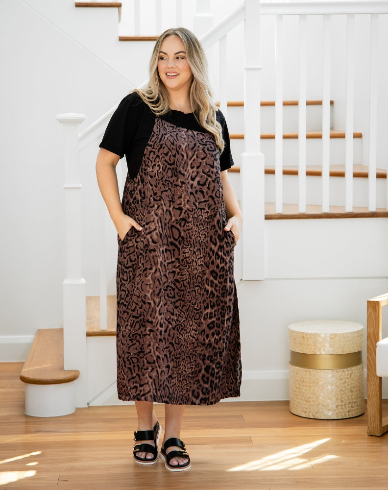 Apron Dress - Leopard