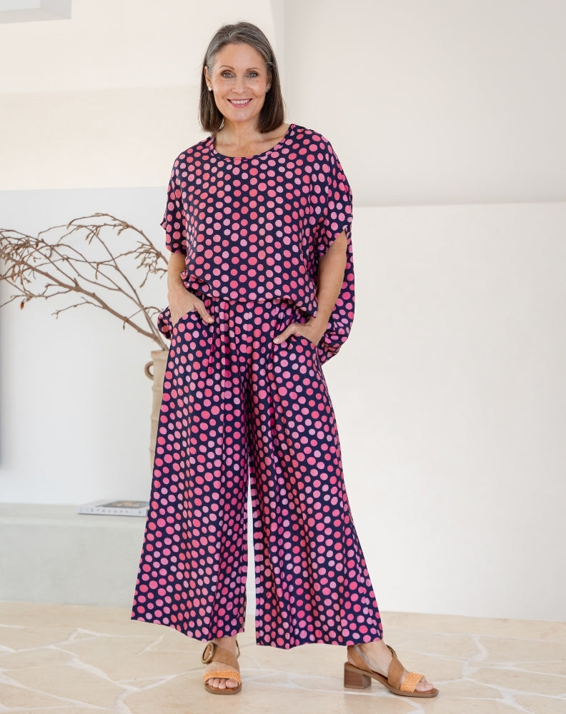 Kitty Top - Navy Spot