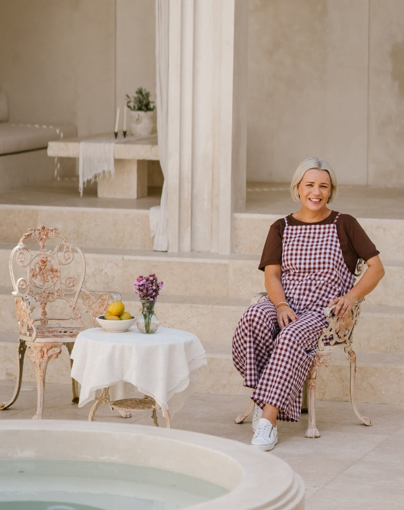 Cotton Overall - Coffee Gingham