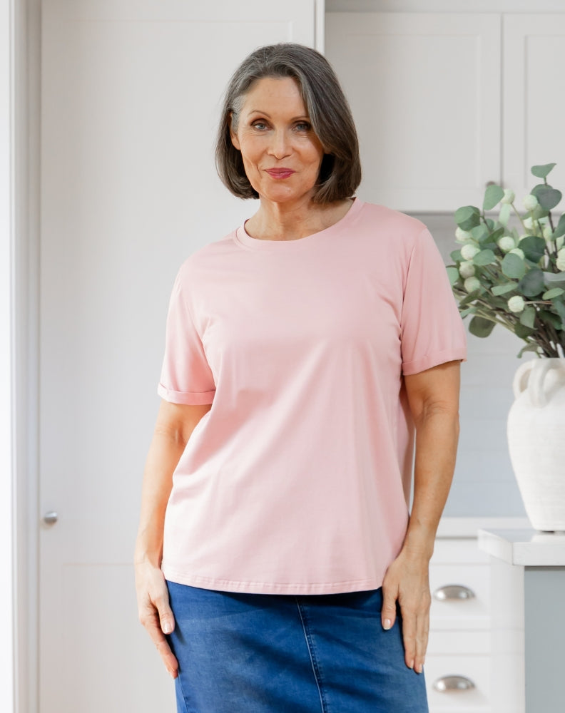Cuff Tee - Pink