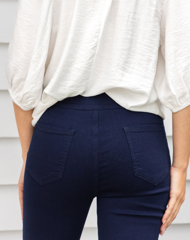Slip On Canvas Jean - Navy