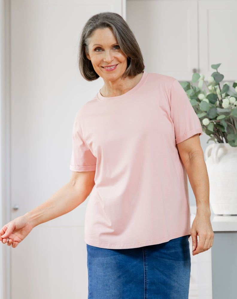 Cuff Tee - Pink