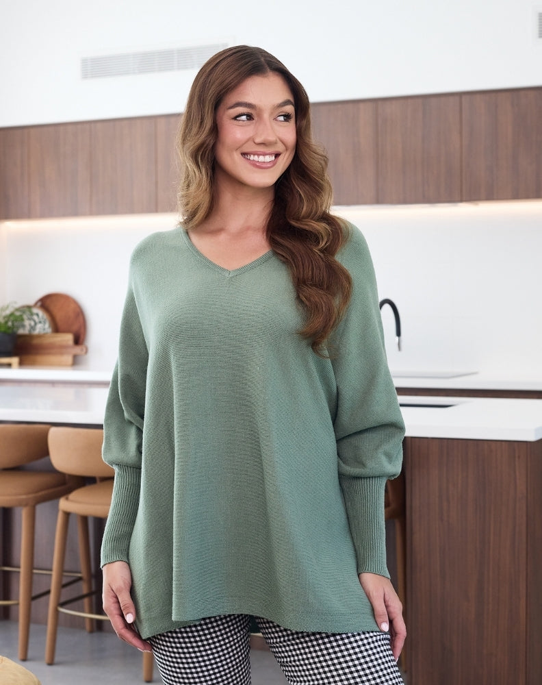 Amy-Knit-Sage-V-neck