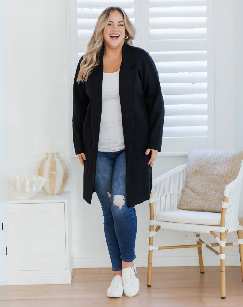 Chloe Knit Coatigan - Black