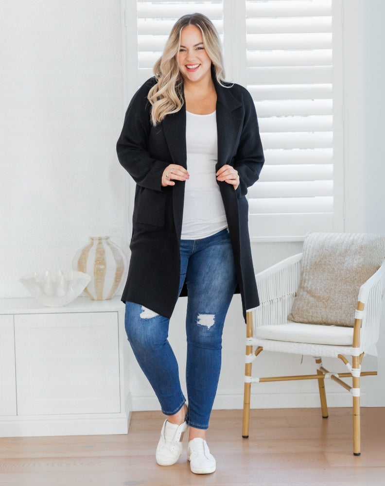 Chloe Knit Coatigan - Black