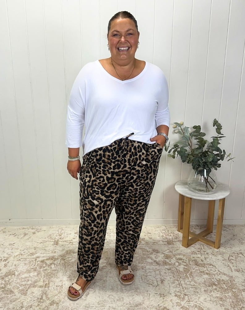 Slouch Pant -Brown Animal