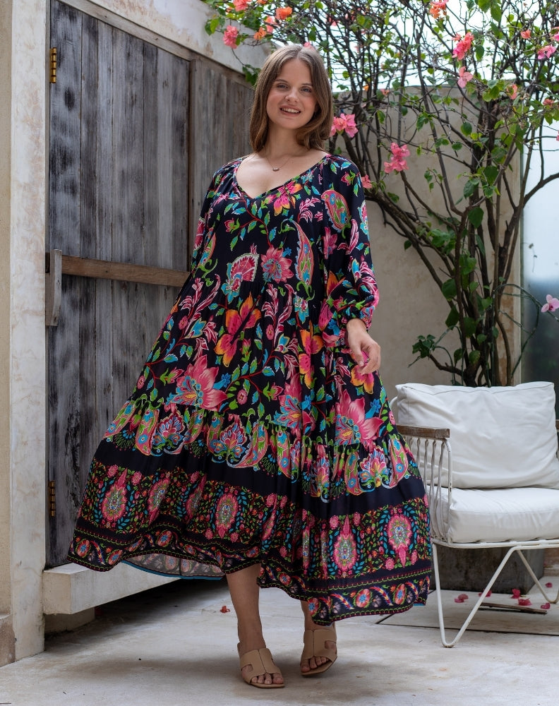 Jacinta Dress - Black Floral