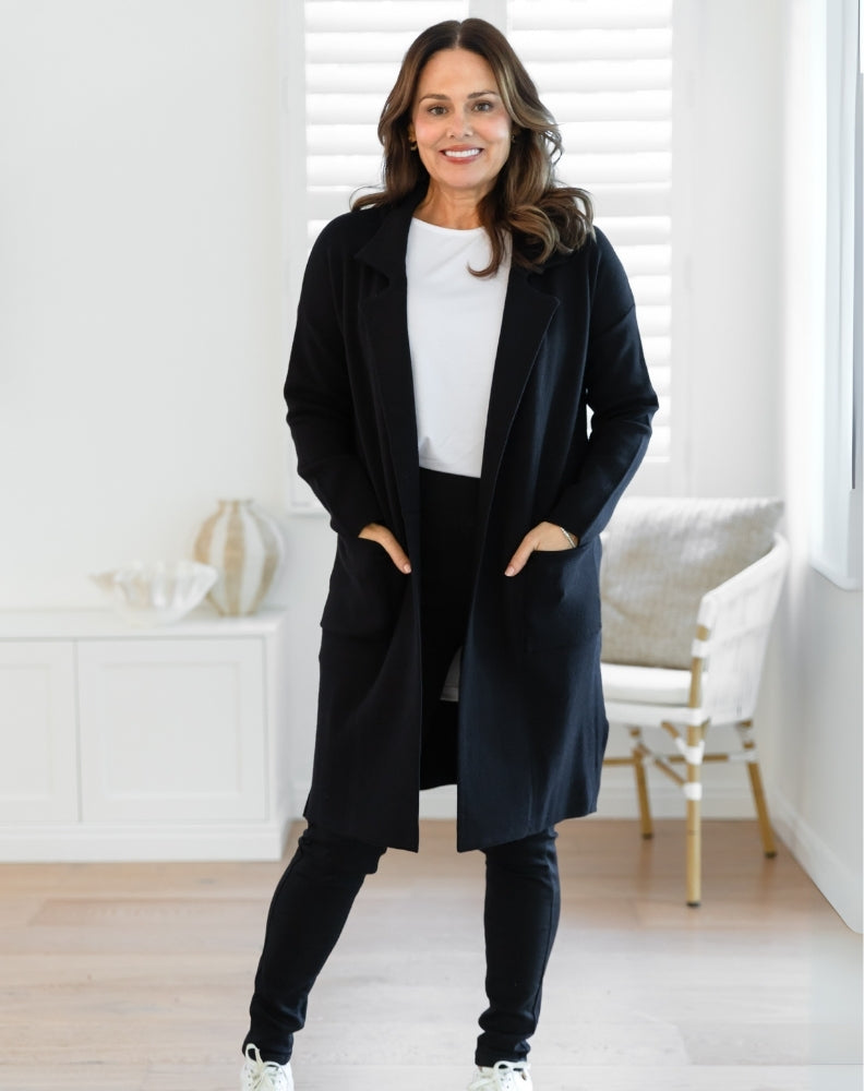 Chloe Knit Coatigan - Black
