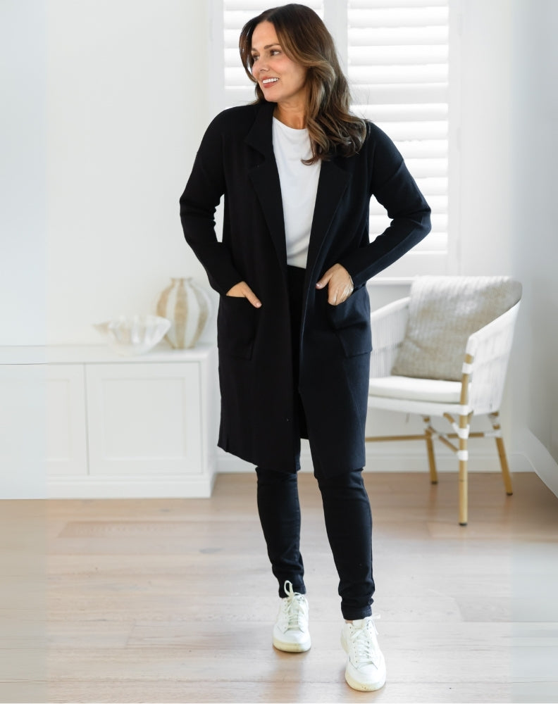 Chloe Knit Coatigan - Black