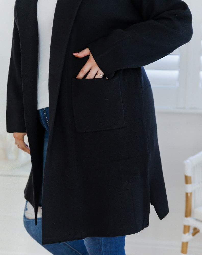 Chloe Knit Coatigan - Black