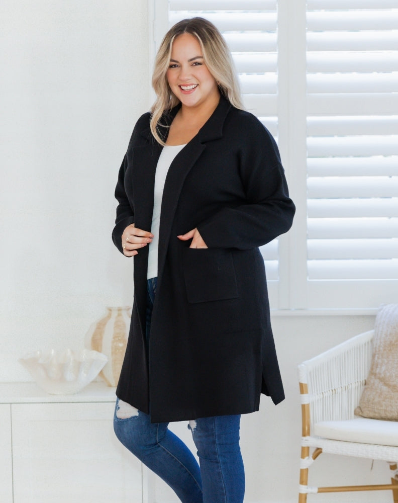 Chloe Knit Coatigan - Black