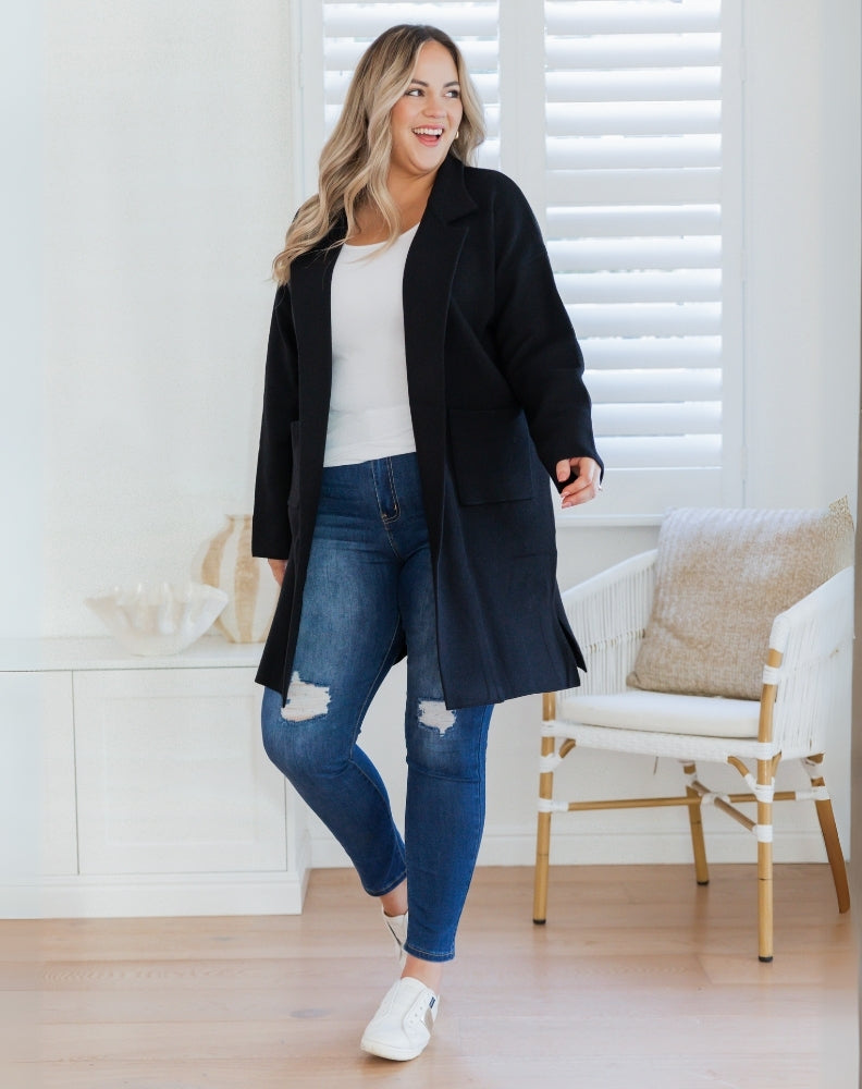 Chloe Knit Coatigan - Black