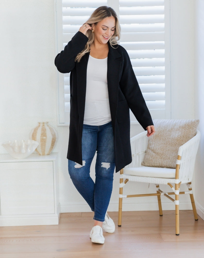 Chloe Knit Coatigan - Black