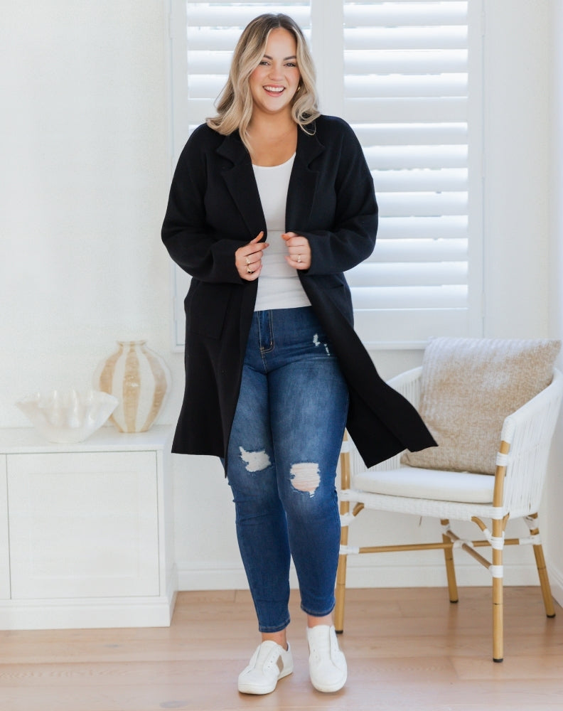 Chloe Knit Coatigan - Black