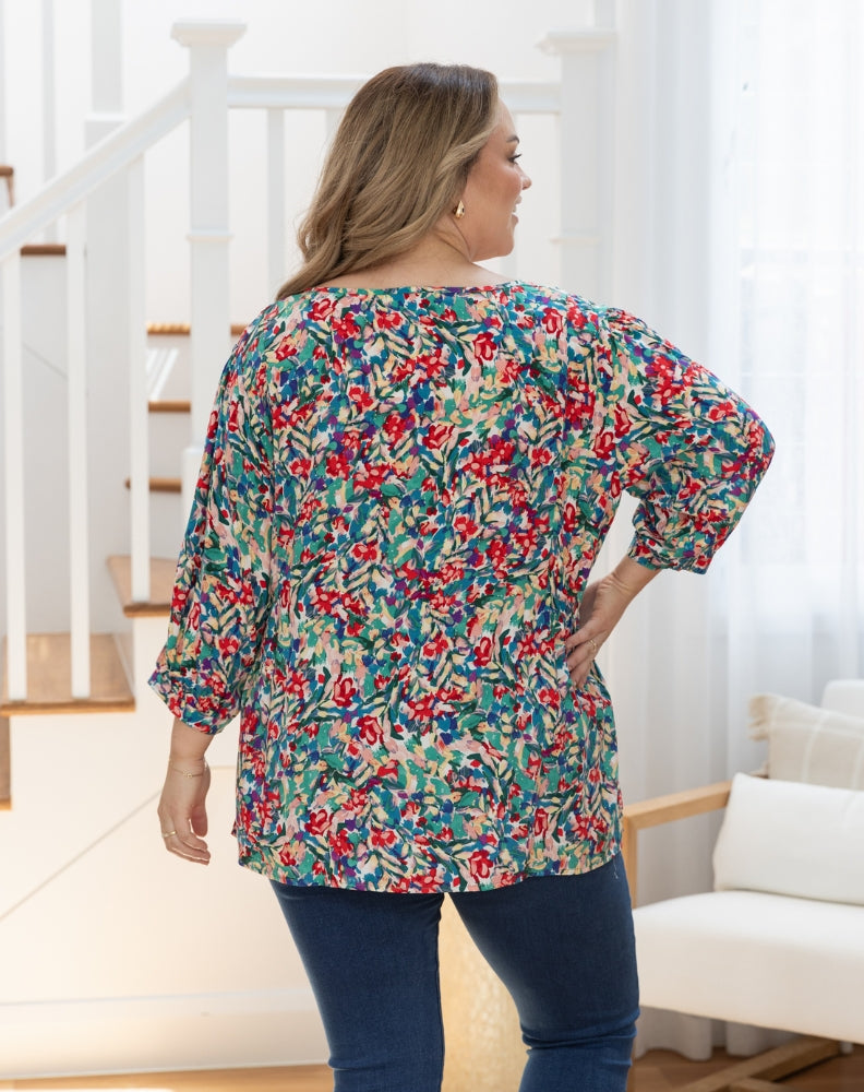 Noel Top - Multi Floral