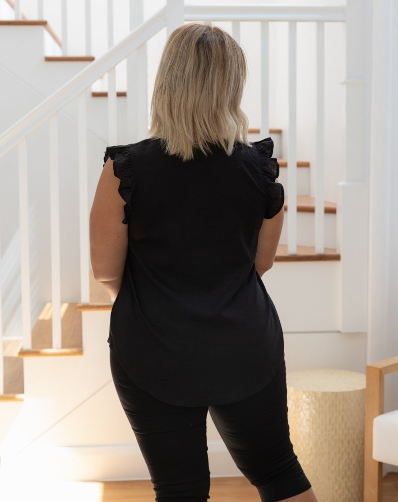 Isla-Frill-Top-Linen-Black-Back