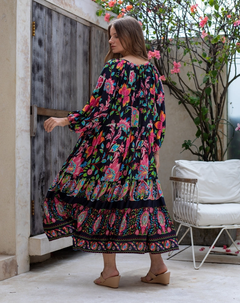 Jacinta Dress - Black Floral