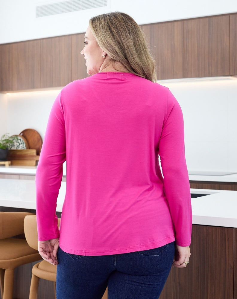 Laney-V-Neck-Tee-Pink-Back