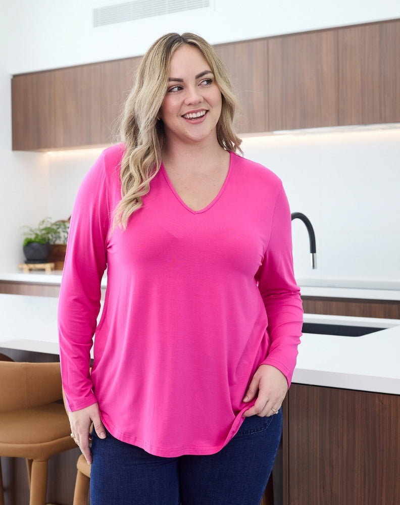Laney-V-Neck-Tee-Pink