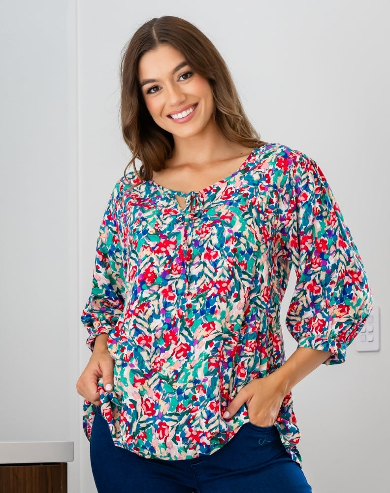 Noel Top - Multi Floral