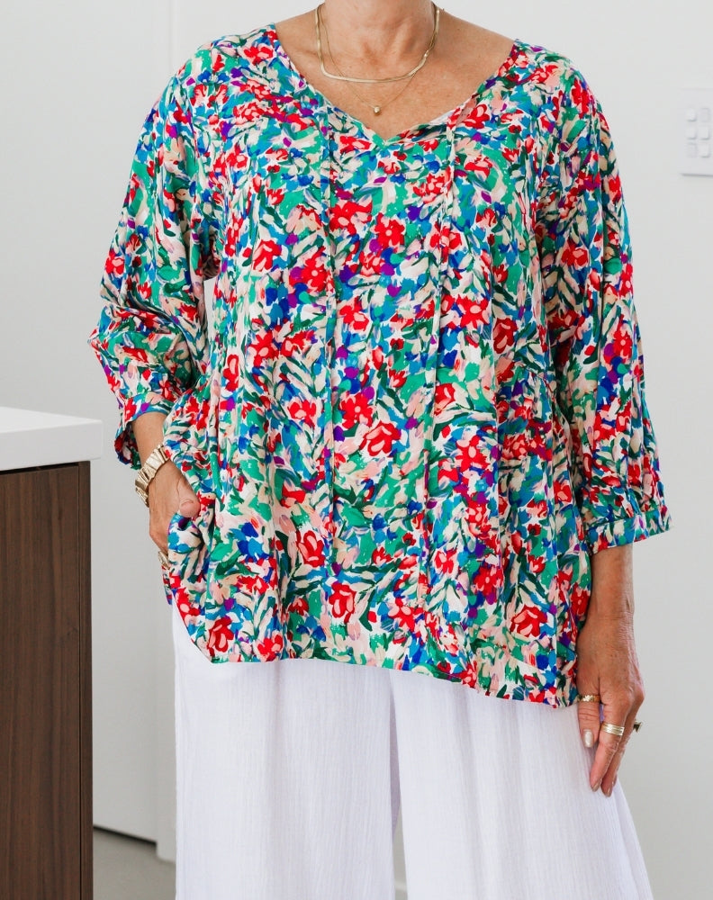 Noel Top - Multi Floral