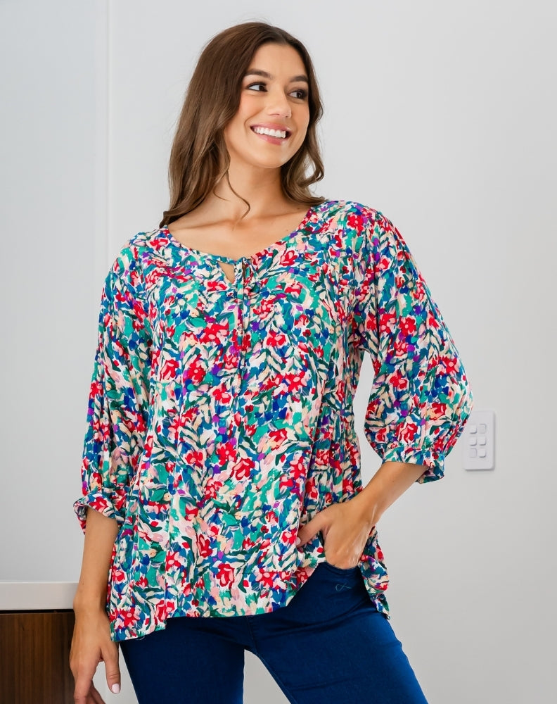 Noel Top - Multi Floral