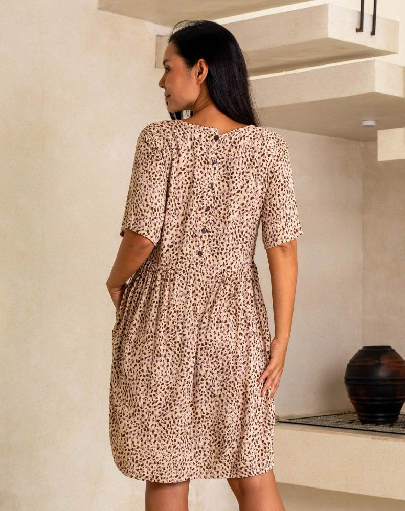 Babydoll Dress - Beige Pebble